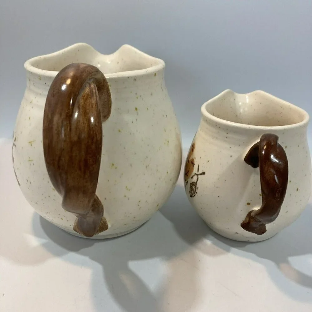 Metlox Poppy Trail Autumn Leaf Woodland Small Gravy/Sauce Pitcher & Creamer Sof2